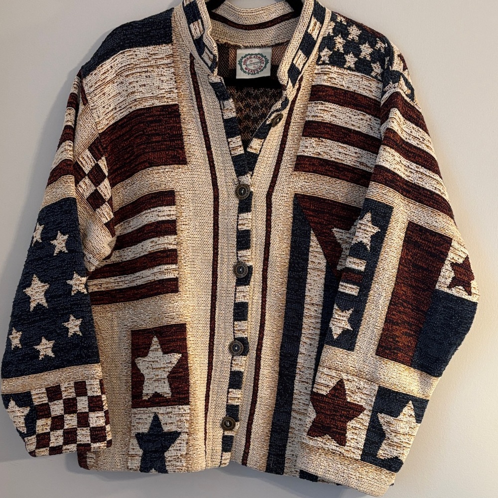 America USA Jacket Sugar Street Weavers  O/S 4th of July 250th 🇺🇸🇺🇸🇺🇸🇺🇸🇺🇸🇺🇸🇺🇸🇺🇸